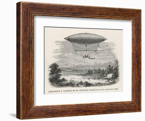 The Steam-Powered Dirigible of Henry Giffard-null-Framed Art Print