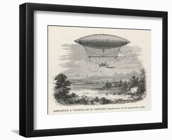 The Steam-Powered Dirigible of Henry Giffard-null-Framed Art Print