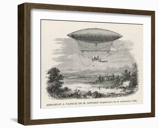 The Steam-Powered Dirigible of Henry Giffard-null-Framed Art Print