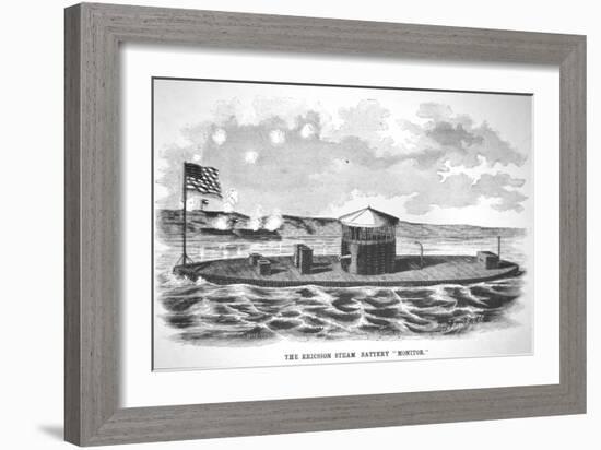 The Steam-Powered Ironclad USS Monitor, Designed by John Ericsson-null-Framed Giclee Print