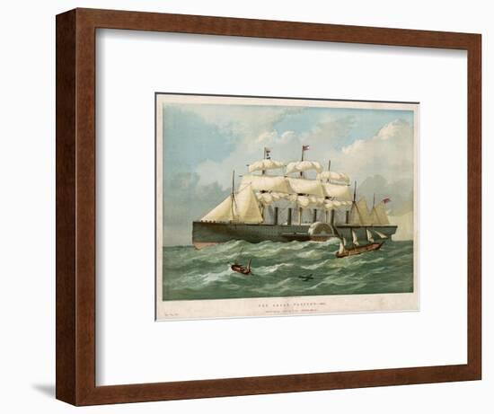 The Steamship of Brunel and Scott Russell in Full Steam-Edwin Weedon-Framed Art Print