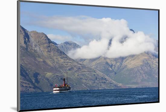 The steamship TSS Earnslaw on Lake Wakatipu, clouds over Walter Peak, Queenstown, Queenstown-Lakes -Ruth Tomlinson-Mounted Photographic Print