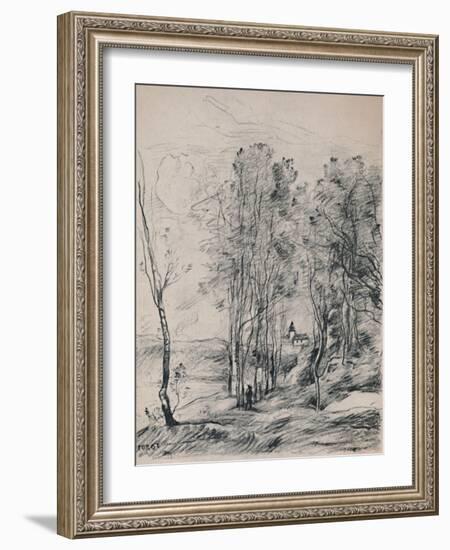 'The Steeple of Saint-Nicolas-Les-Arras', c.1870s, (1946)-Jean-Baptiste-Camille Corot-Framed Giclee Print