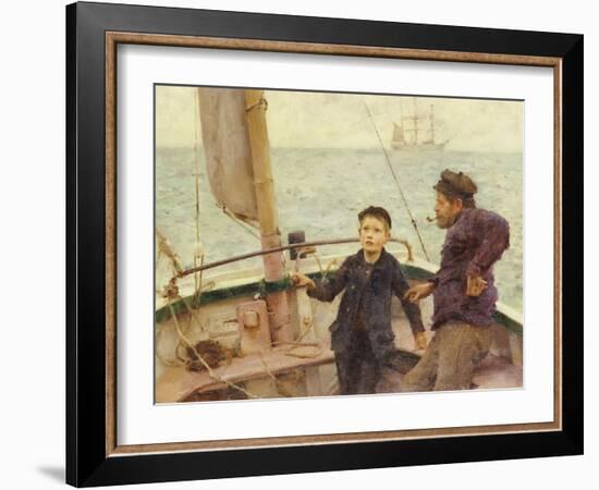 The Steering Lesson-Henry Scott Tuke-Framed Giclee Print