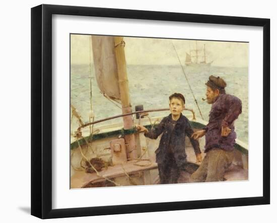 The Steering Lesson-Henry Scott Tuke-Framed Giclee Print