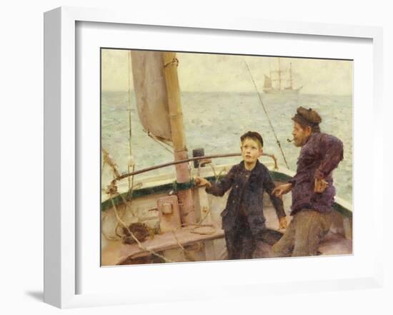 The Steering Lesson-Henry Scott Tuke-Framed Giclee Print