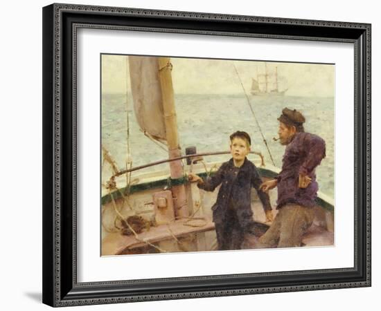 The Steering Lesson-Henry Scott Tuke-Framed Giclee Print