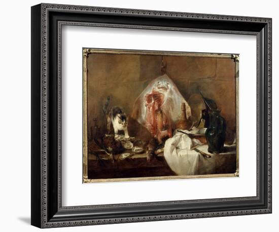 The Still Life Skate of Fish, Oysters, Jug. Painting by Jean Baptiste Simeon Chardin (1699-1779) 17-Jean-Baptiste Simeon Chardin-Framed Giclee Print