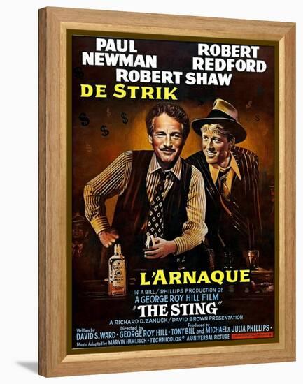 The Sting, from Left, Paul Newman, Robert Redford, 1973-null-Framed Stretched Canvas