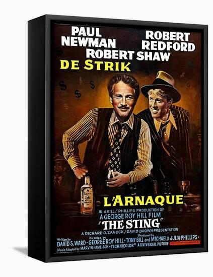 The Sting, from Left, Paul Newman, Robert Redford, 1973-null-Framed Stretched Canvas