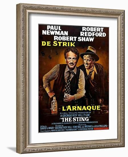 The Sting, from Left, Paul Newman, Robert Redford, 1973-null-Framed Art Print