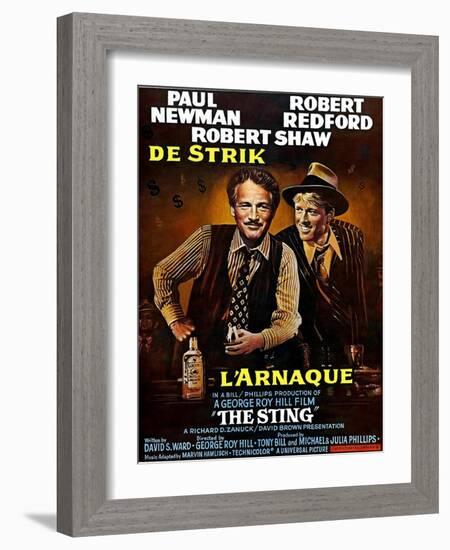 The Sting, from Left, Paul Newman, Robert Redford, 1973-null-Framed Art Print