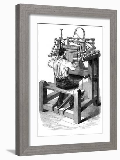 The Stocking Frame, C1880-null-Framed Giclee Print