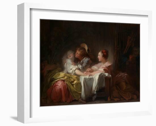 The Stolen Kiss, c.1760-Jean-Honore Fragonard-Framed Giclee Print