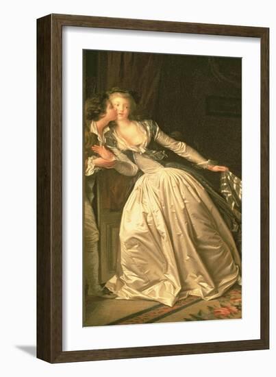 The Stolen Kiss, C.1788-Jean-Honoré Fragonard-Framed Giclee Print