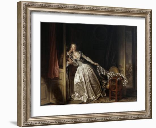 The Stolen Kiss, End 1780S-Jean-Honore Fragonard-Framed Giclee Print