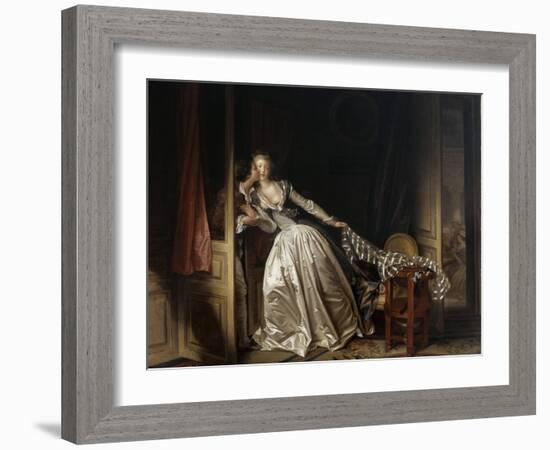 The Stolen Kiss, End 1780S-Jean-Honore Fragonard-Framed Giclee Print