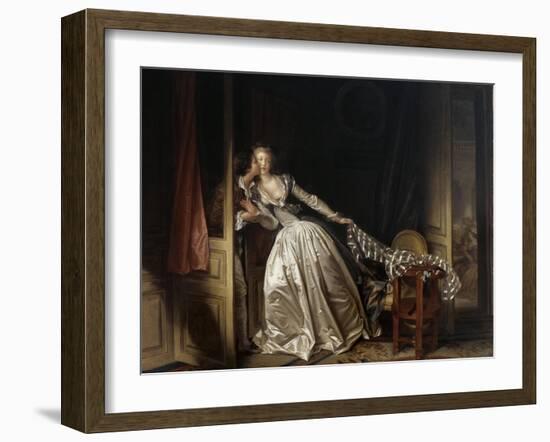 The Stolen Kiss, End 1780S-Jean-Honore Fragonard-Framed Giclee Print