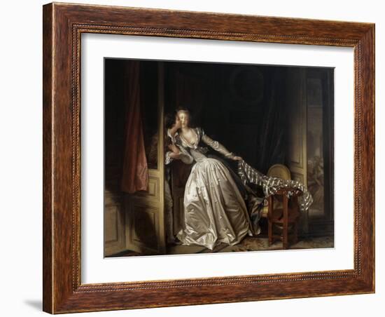 The Stolen Kiss, End 1780S-Jean-Honore Fragonard-Framed Giclee Print