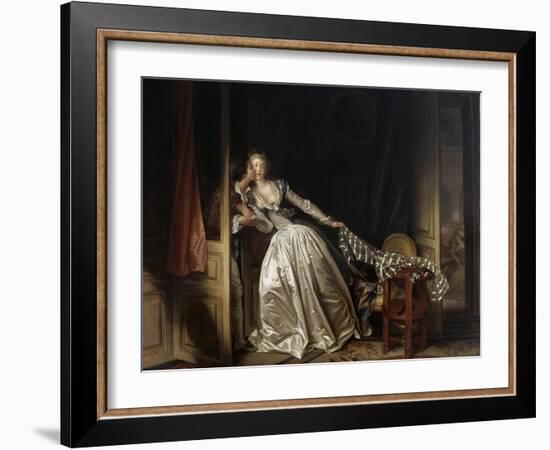 The Stolen Kiss, End 1780S-Jean-Honore Fragonard-Framed Giclee Print