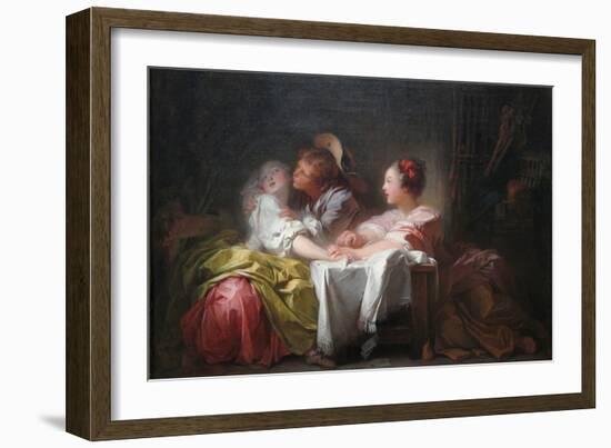 The Stolen Kiss-Jean-Honoré Fragonard-Framed Art Print