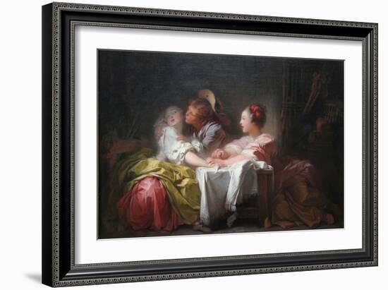 The Stolen Kiss-Jean-Honoré Fragonard-Framed Art Print