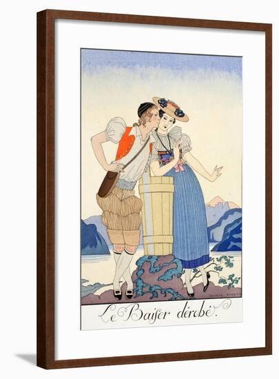 The Stolen Kiss-Georges Barbier-Framed Giclee Print