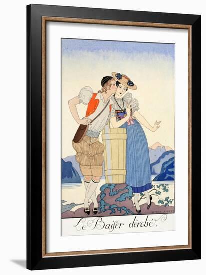 The Stolen Kiss-Georges Barbier-Framed Giclee Print