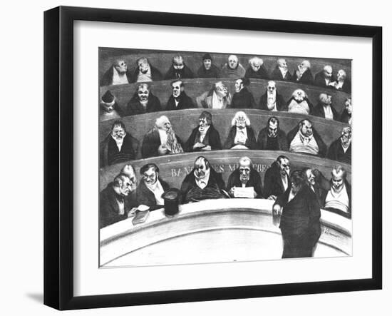 The Stomach of the Legislature, the Ministerial Benches of 1834-Honore Daumier-Framed Giclee Print