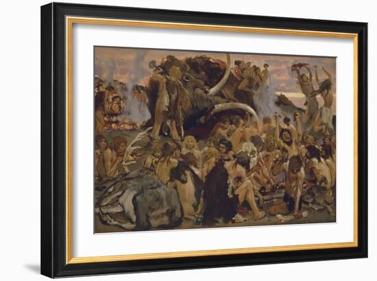 The Stone Age, a Feast, 1883-Viktor Mikhaylovich Vasnetsov-Framed Giclee Print
