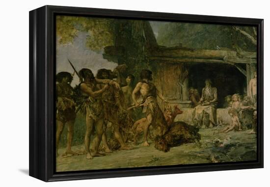 The Stone Age, Returning from a Bear Hunting, 1882-Fernand Cormon-Framed Premier Image Canvas