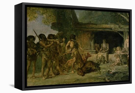 The Stone Age, Returning from a Bear Hunting, 1882-Fernand Cormon-Framed Premier Image Canvas