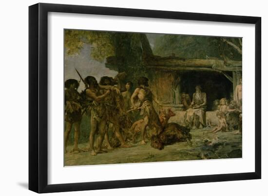 The Stone Age, Returning from a Bear Hunting, 1882-Fernand Cormon-Framed Giclee Print