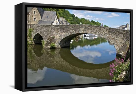 The Stone Bridge over River Rance, Dinan, Brittany, France, Europe-Guy Thouvenin-Framed Premier Image Canvas