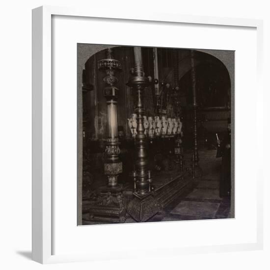 'The Stone of Annunciation in the Holy Sepulchure Church, Jerusalem', c1900-Unknown-Framed Photographic Print