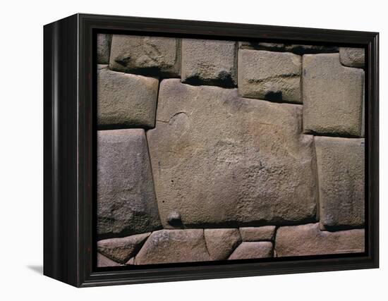 The Stone of Twelve Angles, the Inca Palace of Hatunrumiyoc, Cuzco, Peru-Walter Rawlings-Framed Premier Image Canvas