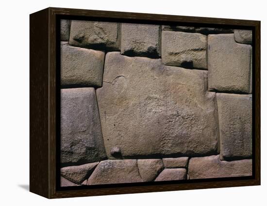 The Stone of Twelve Angles, the Inca Palace of Hatunrumiyoc, Cuzco, Peru-Walter Rawlings-Framed Premier Image Canvas
