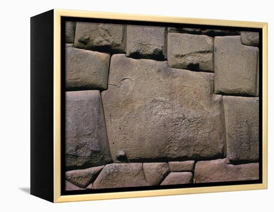 The Stone of Twelve Angles, the Inca Palace of Hatunrumiyoc, Cuzco, Peru-Walter Rawlings-Framed Premier Image Canvas