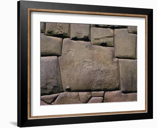 The Stone of Twelve Angles, the Inca Palace of Hatunrumiyoc, Cuzco, Peru-Walter Rawlings-Framed Photographic Print