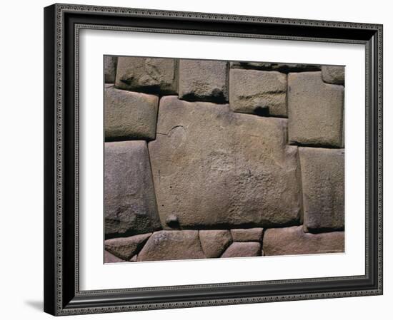 The Stone of Twelve Angles, the Inca Palace of Hatunrumiyoc, Cuzco, Peru-Walter Rawlings-Framed Photographic Print