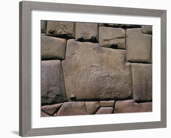 The Stone of Twelve Angles, the Inca Palace of Hatunrumiyoc, Cuzco, Peru-Walter Rawlings-Framed Photographic Print