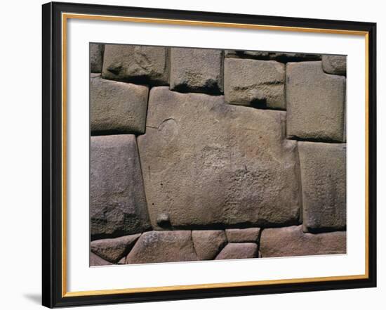 The Stone of Twelve Angles, the Inca Palace of Hatunrumiyoc, Cuzco, Peru-Walter Rawlings-Framed Photographic Print