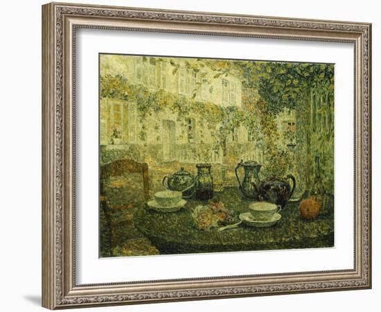 The Stone Table; Le Table De Pierre, 1919-Henri Eugene Augustin Le Sidaner-Framed Giclee Print