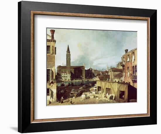 The Stonemason's Yard, C. 1726-30-Canaletto-Framed Giclee Print