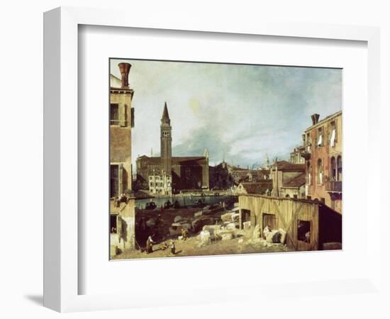 The Stonemason's Yard, C. 1726-30-Canaletto-Framed Giclee Print