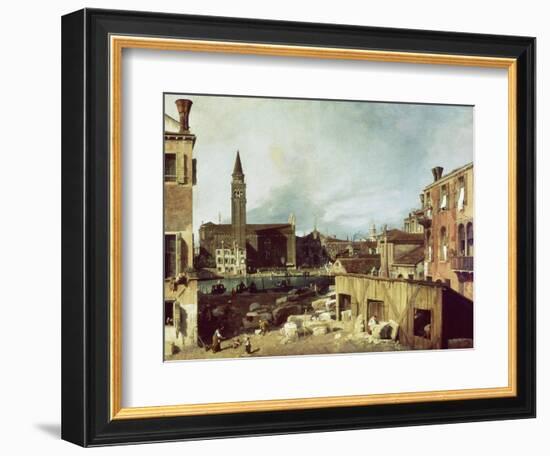 The Stonemason's Yard, C. 1726-30-Canaletto-Framed Giclee Print