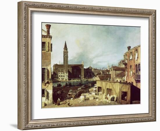 The Stonemason's Yard, C. 1726-30-Canaletto-Framed Giclee Print