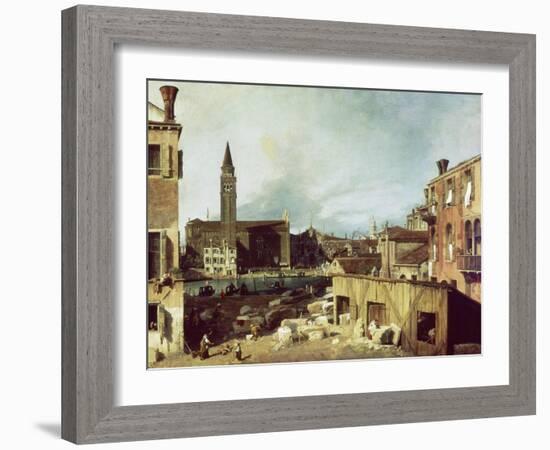 The Stonemason's Yard, C. 1726-30-Canaletto-Framed Giclee Print