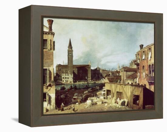 The Stonemason's Yard, C. 1726-30-Canaletto-Framed Premier Image Canvas