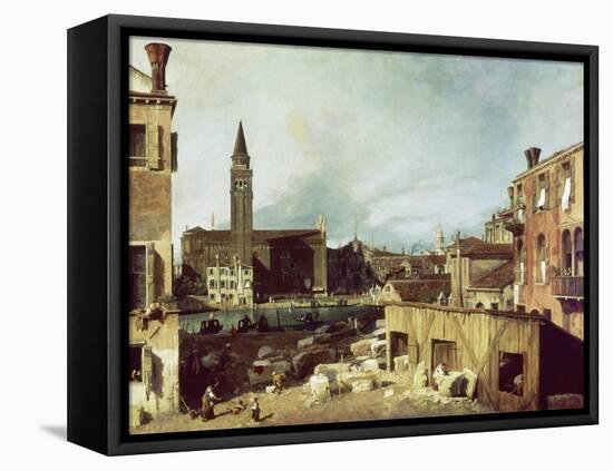 The Stonemason's Yard, C. 1726-30-Canaletto-Framed Premier Image Canvas